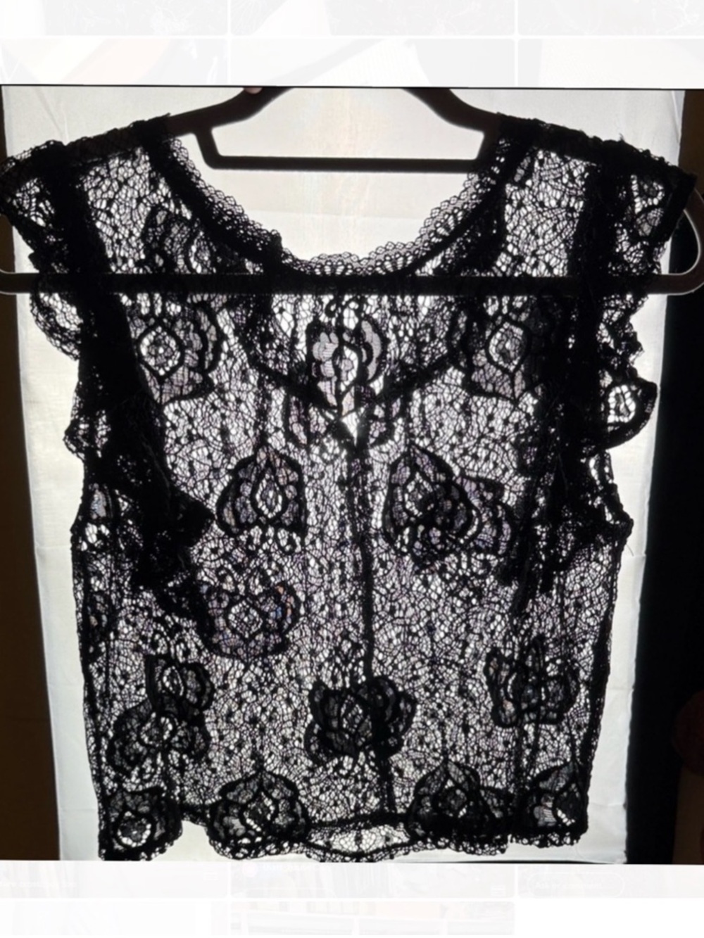 ZARA Full Lace back button Top